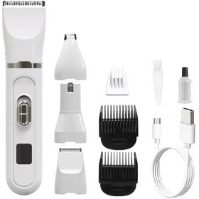 Resim 4'ü 1 Arada Usb Şarj Edilebilir Evcil Hayvan Tıraş Makinesi Çok İşlevli Köpek Ve Kedi Tüy Tıraş Makinesi, 
