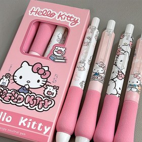 Resim 4 adet Sevimli Kedi Jel Kalem - Pembe ve Beyaz Tasarım Karakter Çizimlerle, 0.5mm Orta Uç, Ofis ve Okul Malzemeleri için Mükemmel, Öğrenciler için İdeal Hediye, Okul Malzemeleri | Oyuncak Tasarımı | Dayanıklı Plastik 