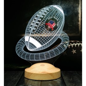 Resim Sevgi Lambası Amerikan Futbolu Topu Hediye LED Gece Lambası, Türkiye Korumalı Futbol Ligi Hediyesi, Amerikan Futbolu Hayranlarına Hediye 3 Boyutlu Gece Lambası 