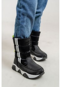 Resim Mnpc Erkek Çocuk Siyah Suni Deri Suya Dayanıklı Kürklü Günlük Bot 25k4b110382 Siyah 