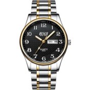 Resim Hanyang Altın Siyah Bosck Takvim Erkek Saatleri Iş Takvimisu Geçirmez Aydınlık Numara Kuvars Bilek Saatleri ve Saatler Relogio Masculino (Yurt Dışından) 