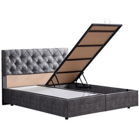 Resim Setaymobilya Baza, Çift Kişilik Eylül Antrasit Baza + Başlık Seti 