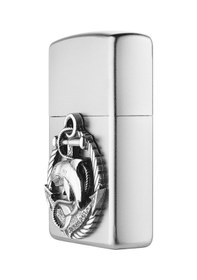 Resim Zippo Shark Emblem Dizayn Çakmak Gri 
