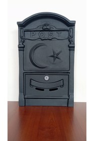 Resim USKUL DOKUM Döküm Posta Kutusu - Siyah Ay Yıldız 