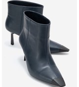 Resim Rassel Lacivert Cilt Mat Burunlu Kadın İnce Topuklu Bot Lacivert 