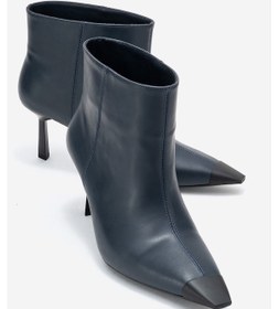 Resim Rassel Lacivert Cilt Mat Burunlu Kadın İnce Topuklu Bot Lacivert 