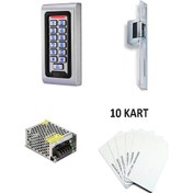 Resim Electrimax P110 Şifreli Elektrikli Bas Aç Kapı Kilidi + 10 Kart 