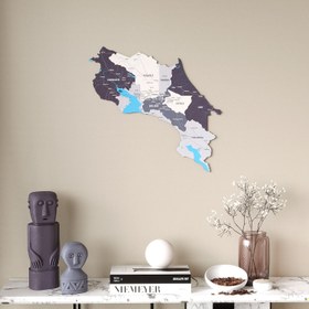 Resim Kosta Rika Haritası Ahşap Duvar Dekoru - UV Baskılı 3D Tasarım - 135x127 cm / Nimbus 