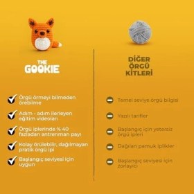 Resim TeknoKapsül The Gookie Örgü Seti, Turuncu Tilki Amigurumi, Başlangıç Seviyesi Tığ Işi Kiti, Öğretici Video M 