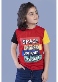 Resim Toontoy Kids Toontoy Erkek Çocuk Kolları Garni Detaylı Baskılı Tişört Kırmızı 