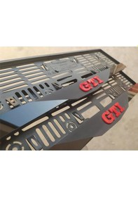 Resim Volkswagen Gtı Uyumlu Takmatik Mat Pleksi Plakalık Ön Arka Takım Kabartma Yazılı 