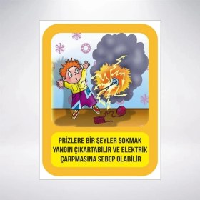 Resim Prizlere Bir Şey Sokmak Tehlikelidir Sticker 20X28 cm 