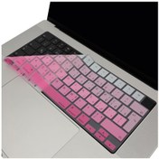 Resim McStorey Macbook Air Pro Klavye Kılıfı Arapça 14 İnç A2681 A2941 A2442-85 Gradient Pembe 