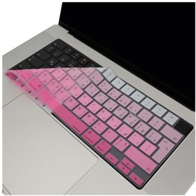 Resim McStorey Macbook Air Pro Klavye Kılıfı Arapça 14 İnç A2681 A2941 A2442-85 Gradient Pembe 