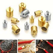 Resim 10 adet 304 Paslanmaz Çelik Toka Kancası Halat Ucu Kapak 18K altın kaplama Takı Yapımı DIY Aksesuarları için Kolye Bilezik Ayak bileziği Askısı 