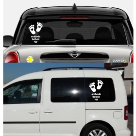 Resim Arabada Bebek Var Oto Araba Sticker 02502 