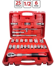 Resim ARM TİTAN 1/2 - 6 KÖŞE 25 PARÇA UZATMA CIRCIRLI LOKMA TAKIMI 