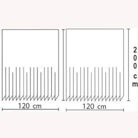 Resim Banyo Perdesi 2x120x200 Çift Kanat Duş Perdesi Halka Hediyeli Duşakabin Perdesi 5033 Mavi 