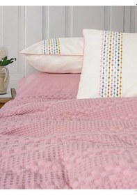 Resim Cotton Box Aura Çift Kişilik Pike Takımı Pebble Pembe Çok Renkli 