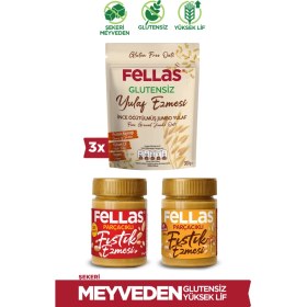Resim Fellas Kahvaltılık Paketi - Yulaf Ezmesi (3 Adet) + Fıstık Ezmesi 2'li Paket 