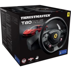 Resim Thrustmaster T80 Ferrari 488 GTB Edition Resmi Lisanslı Kablolu Yarış Direksiyonu ve Pedal Seti – PC ve PS4 Uyumlu 
