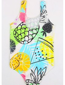 Resim Papiş Şık Kız Çocuk Mayo Ananas Meyve Desenli Rahat Hızlı Kuruyan Mayo Deniz Havuz Plaj Mayosu Bikini Karışık 