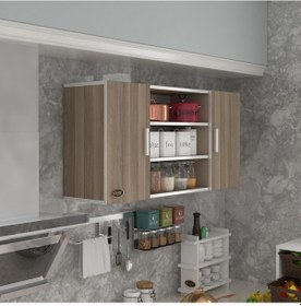 Resim Kenzlife hazır mutfak honnor32 crd 060*120*32 mutfak banyo dolabı kapaklı raflı 