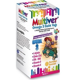 Resim Multiver Omega 3 Portakal Aromalı Balık Yağı 150 Ml 