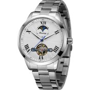 Resim Hanyang Gümüş Forsınıng Erkek ve Kadın Saatleri Volan Roma Ölçekli Mekanik Saat Dairesel Çelik Kayış Saat Gümüş ve Siyah Saat (Yurt Dışından) 