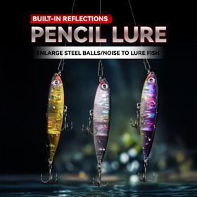 Resim Topwater Kalem Balıkçılık Yemi 80mm/3.15in 10.5g Yansıtıcı Katil, GT, Ton, Mavi, Sarı, Yelken, Bass, Bream için Z-Şekilli Eylem Kalem Yemi - ABS Malzeme, Sevgililer Günü, Paskalya, Kadınlar Günü, Anneler Günü, Bağımsızlık Günü için İdeal 