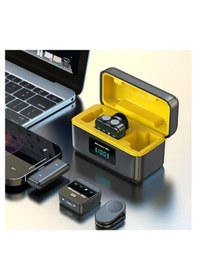 Resim Q09 Apple Uyumlu iPhone Ve Type-c Kablosuz Yaka Mikrofonu Göstergeli Led Şarj Kutulu Gürültü Azaltma 