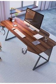 Resim Michael Brean Özel Tasarım 140 Cm Oyuncu Masası Bardaklı Ve Kulaklık Tutucu 