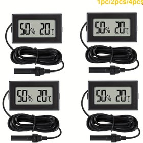 Resim 1/2/4 adet Sıcaklık Ölçerli Mini Dijital Termometre ve Nem Ölçer, Sıcaklık Ölçerli, Sol ve Sağ LCD Ekran Göstergesi, Yılan Kutusu, Kavanoz, Gitar Kutusu, Seracılık, Bahçe, Kiler, Buzdolabı, Dolap için Uygun 