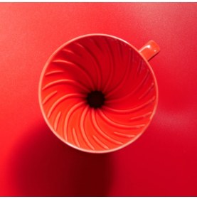 Resim Kırmızı V60 02 Dripper Seramik Kahve Demleme Ekipmanı (Red Ceramic) 