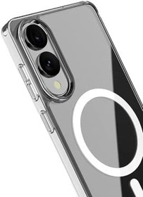 Resim Samsung ile Uyumlu Galaxy S25 Edge Magsafe Şeffaf Silikon Kılıf, Magsafe-Samsung S25 Edge Kılıf 