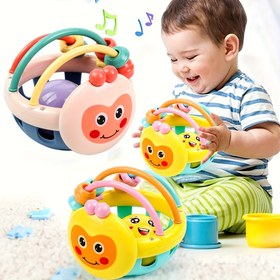 Resim Nazik Bakım | Renkli Gençler Duyusal Çıngırak Oyuncak - Gülümseyen Yüzler, Müzik Notaları & Çanlar ile Yumuşak ABS El Tutma Topu, Gençlerin Oyun ve Gelişimi için, Müzikal Oyun Zamanı | Gençleri Çekici Oyuncak | Gelişimsel Oyuncaklar, Genç Oyuncaklar 