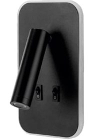 Resim STOREMAX Dekoratif Yatak Başı Okuma Lambası 13 Watt Gün Işığı Çift Kademeli Baş Ucu Kitap Okuma Lambası Tuval 