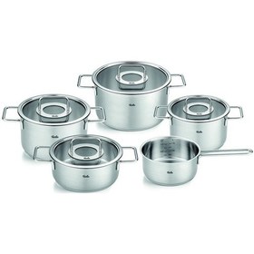 Resim Fissler Pure Collection 9 Parça Cam Kapak Çelik Tencere Seti 