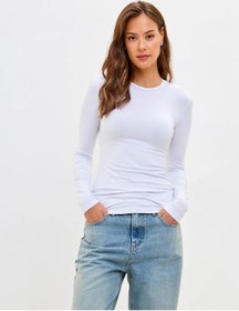 Resim Glowy Vücuda Oturan Spor Uzun Kolluatshirt 249529886 Beyaz 