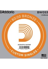 Resim D'addario Acoustic Guitar 80/20 Bronze Single .053 - Bw053 Akusti 