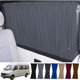 Resim Oto Pandami Mercedes Sprinter W902 Orta Şase 1997-2004 Uyumlu Gri Raylı Oto Perde Takımı 