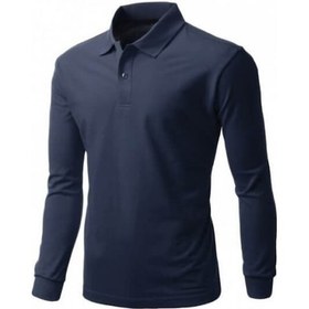 Resim Sweatshirt 2 İplik Lacivert Uzun Kol Polo Yaka 