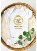 Resim Canım Babam Babalar Günü Özel Tasarım Bebek Zıbın Pamuklu Çıtçıtlı Body Beyaz 