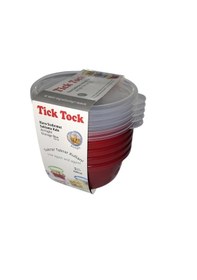 Resim Tick Tock Hava Sızdırmaz Saklama Kabı 5'li Set Kırmızı 5 x 250 ML Kırmızı 