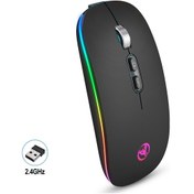 Resim Hxsj M103fg 1600dpi Ayarlanabilir 2.4g Rgb Işık Kablosuz Fare Siyah Diğer 