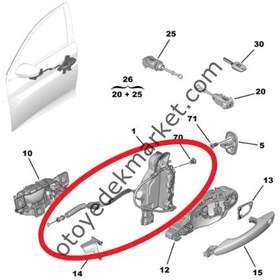 Resim Peugeot 208 (2020-2023) Sol Ön Kapı Kilidi (Orijinal) 