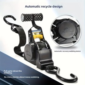 Resim 1499, 6.35KG Tensile Strength - 129, 233.68cm Uzunluk, Siyah ve Sarı Tasarım, Ergonomik Kolu ile Motorlar, Arabalar, Seyahat Gereksinimleri, Güvenli Yük Bağlama, Motosiklet Aksesuarı, Şık Metalik Kaplama, Dayanıklı Yapı 