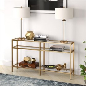 Resim MERZANA Oslo Metal Gold Dresuar, 3 Raflı Dresuar 