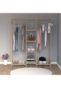 Resim Ahşap Gardırop, Masif Ahşap Dolap, Açık Dolap, Ahşap Açık Gardırop 150x40x180 Ahşap 