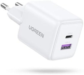 Resim UGREEN 30W GaN Hızlı Şarj Cihazı 2 Portlu, 1xUSB-A, 1xUSB-C, Siyah, 65015 
